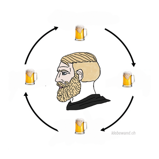 20x Bier vor und nach vier-Sticker